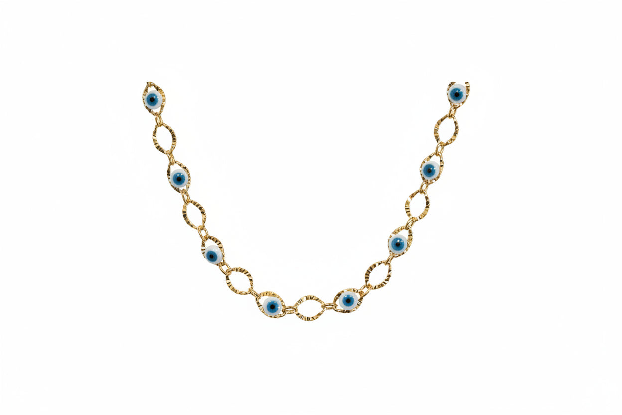 18k Gold Filled Evil Eye Necklace