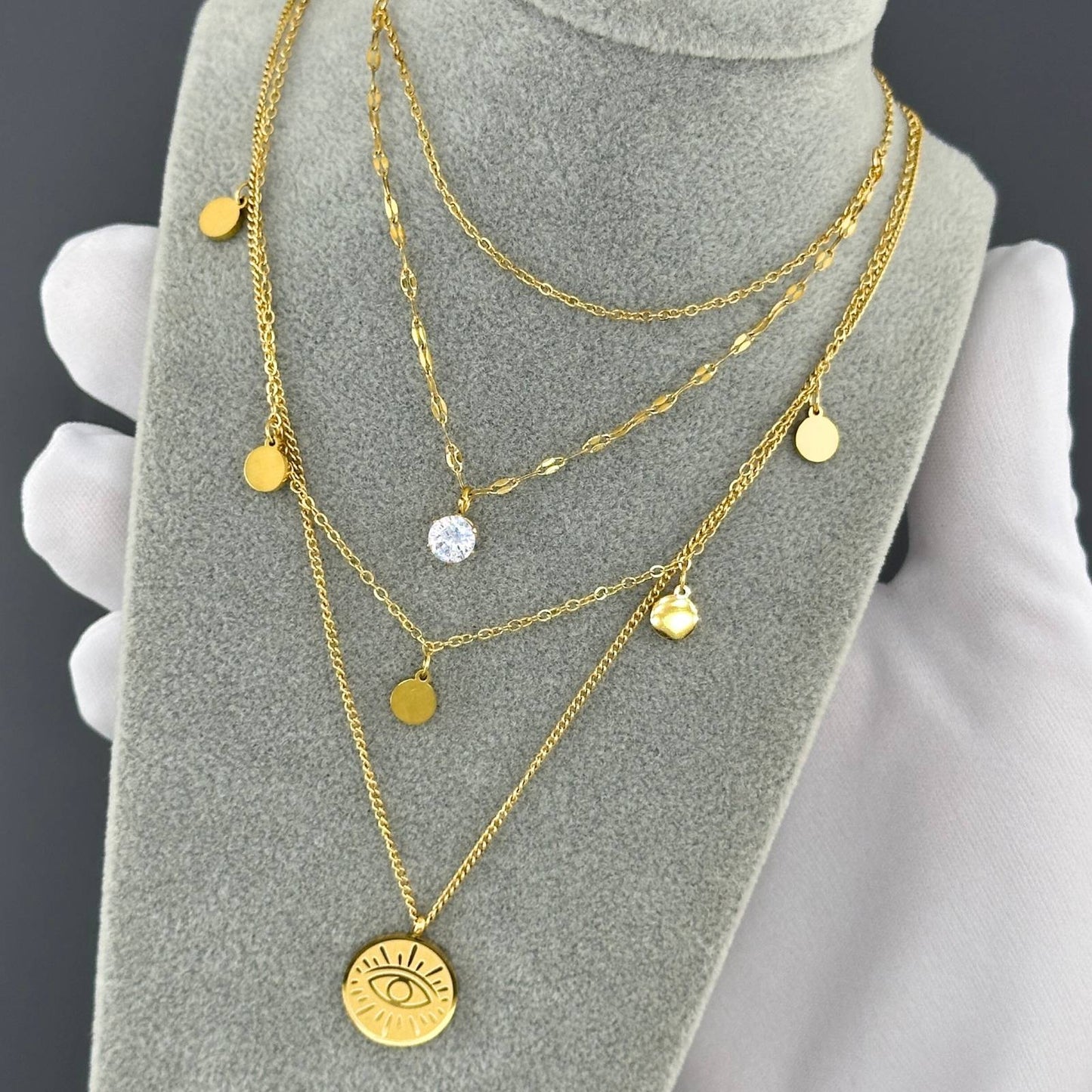 Evil Eye Layered Necklace