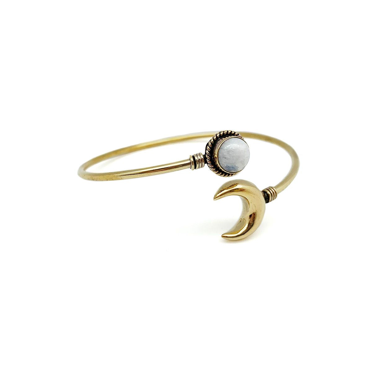 Tanvi Rainbow Moonstone Crescent Bracelet