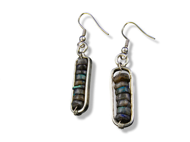 Banjara Antiqued Silver Labradorite Earrings