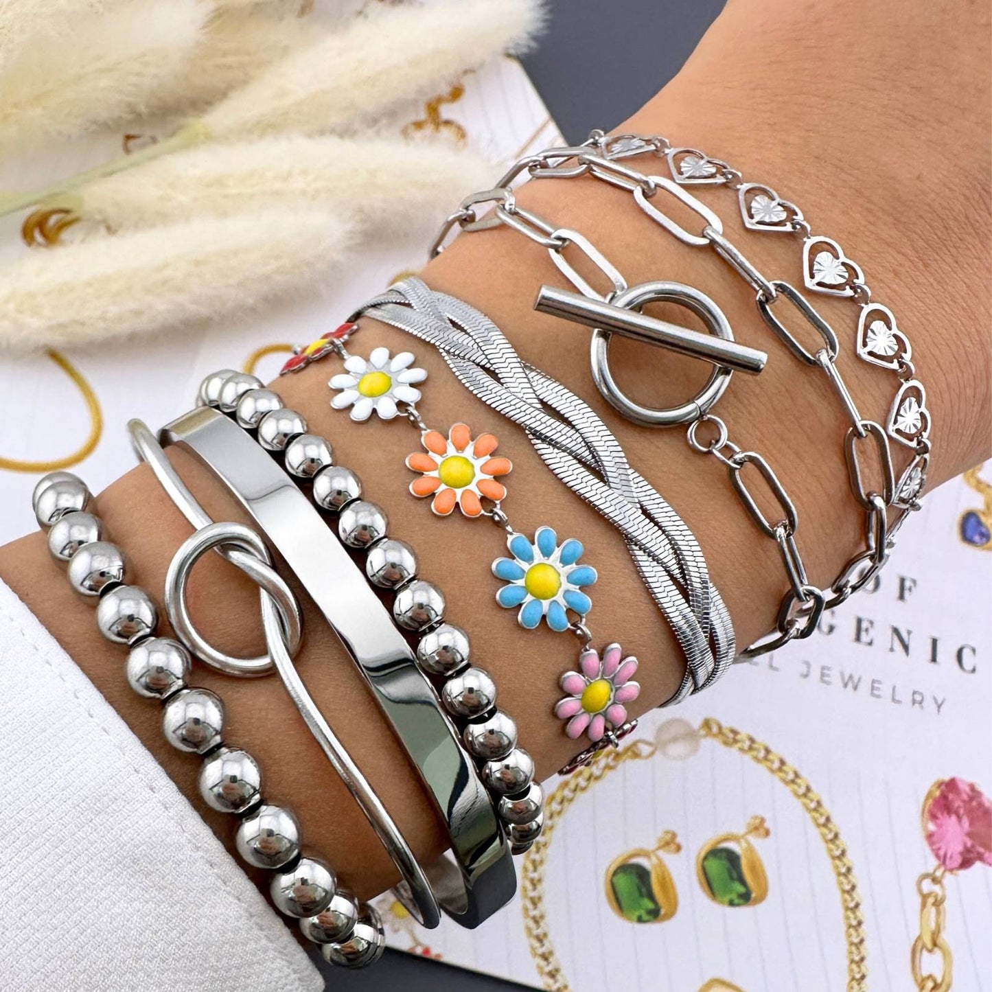 Silver T-Lock Chain Bracelet
