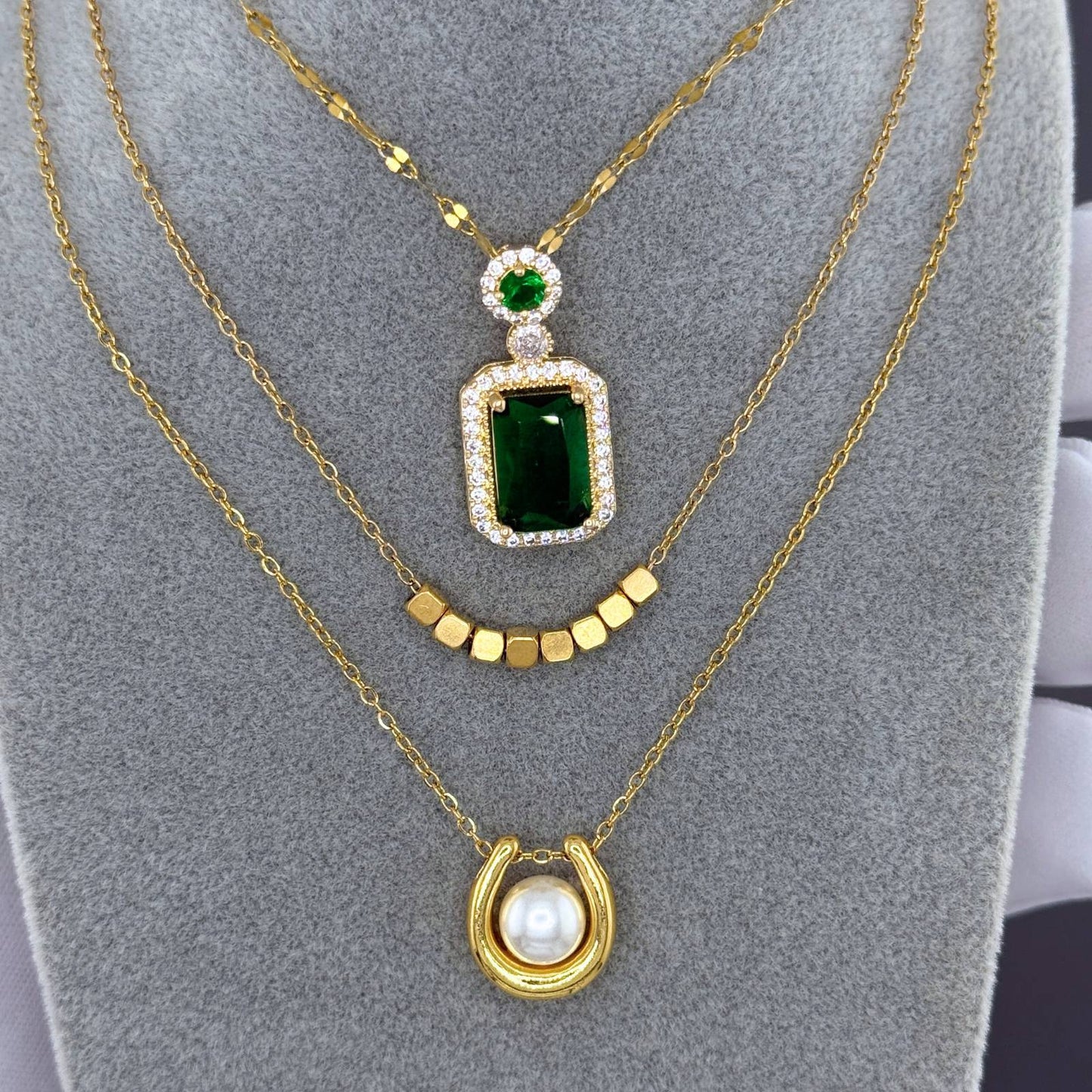 Golden Arc Tile Necklace
