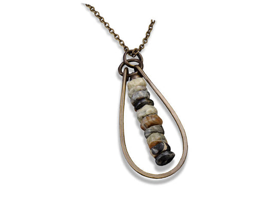 Banjara Antiqued Brass & Agate Necklace