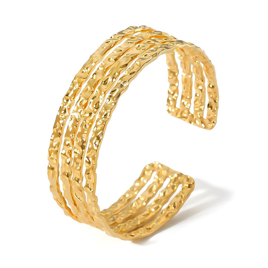 Textured Gold Cuff Bracelet