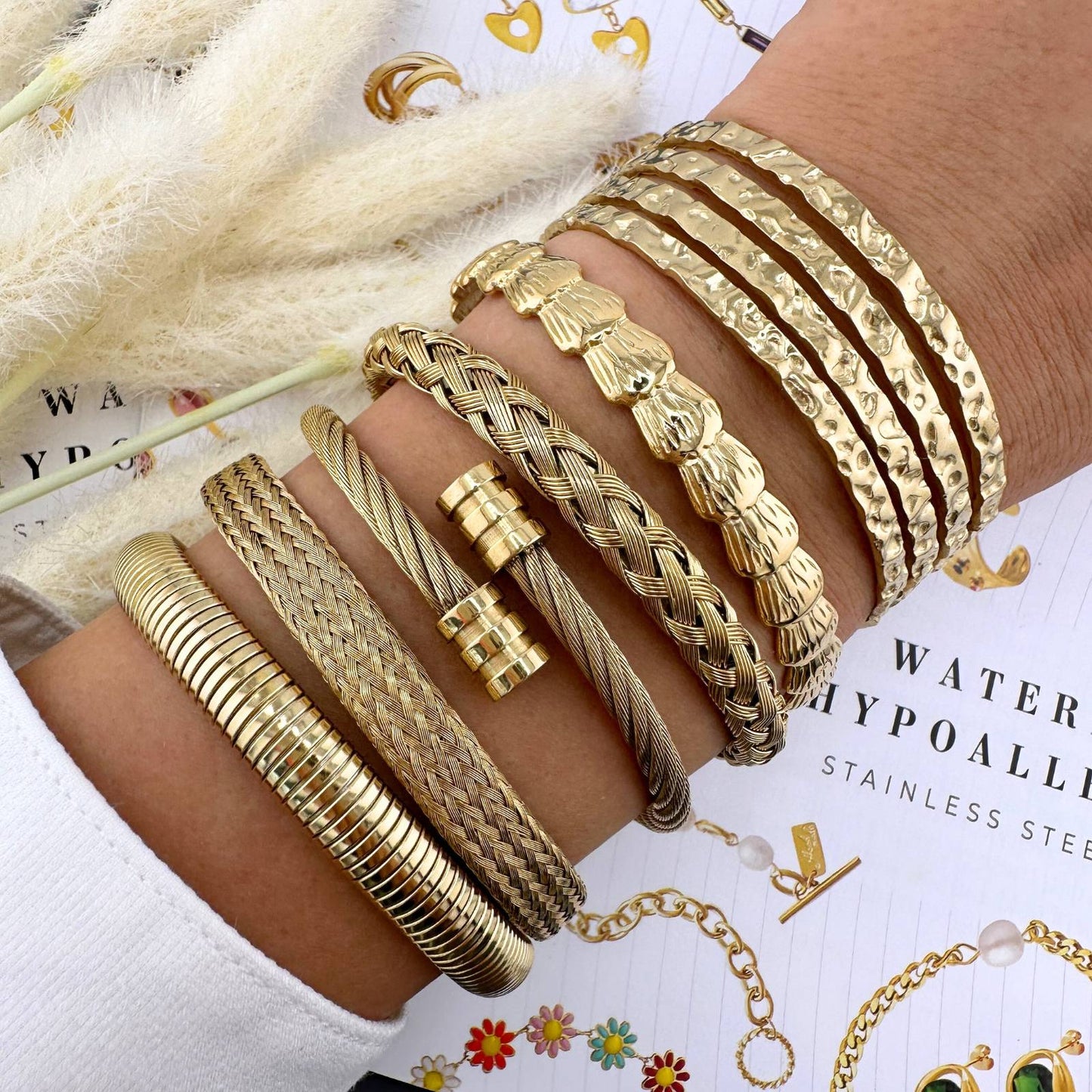 Textured Gold Cuff Bracelet