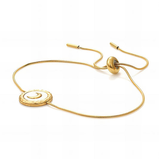 Crescent Moon Adjustable Gold Bracelet