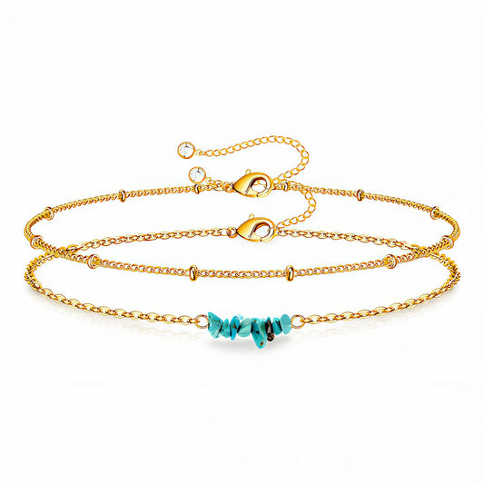 Turquoise Whisper Double Chain Bracelet