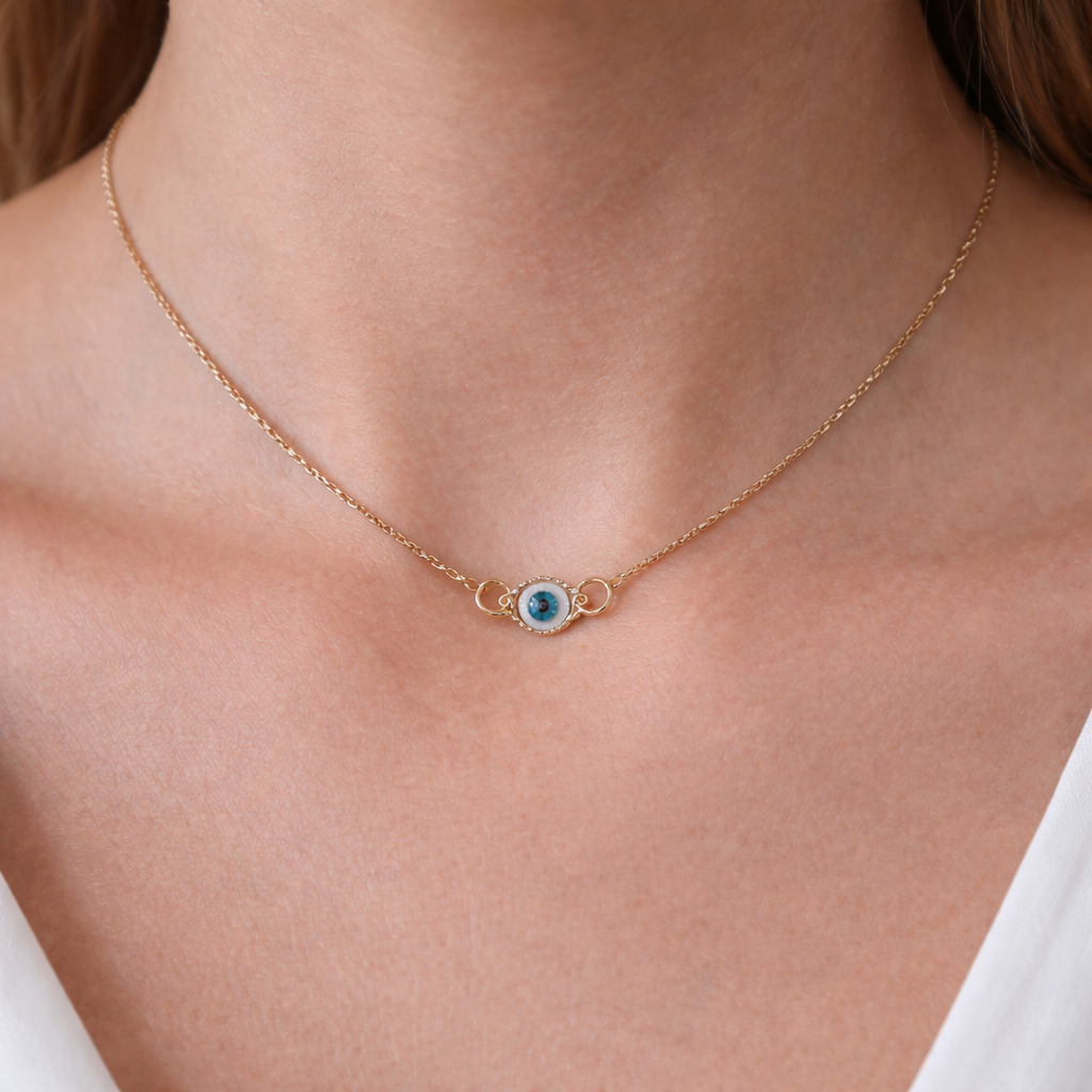 18k Gold Filled Evil Eye Necklace