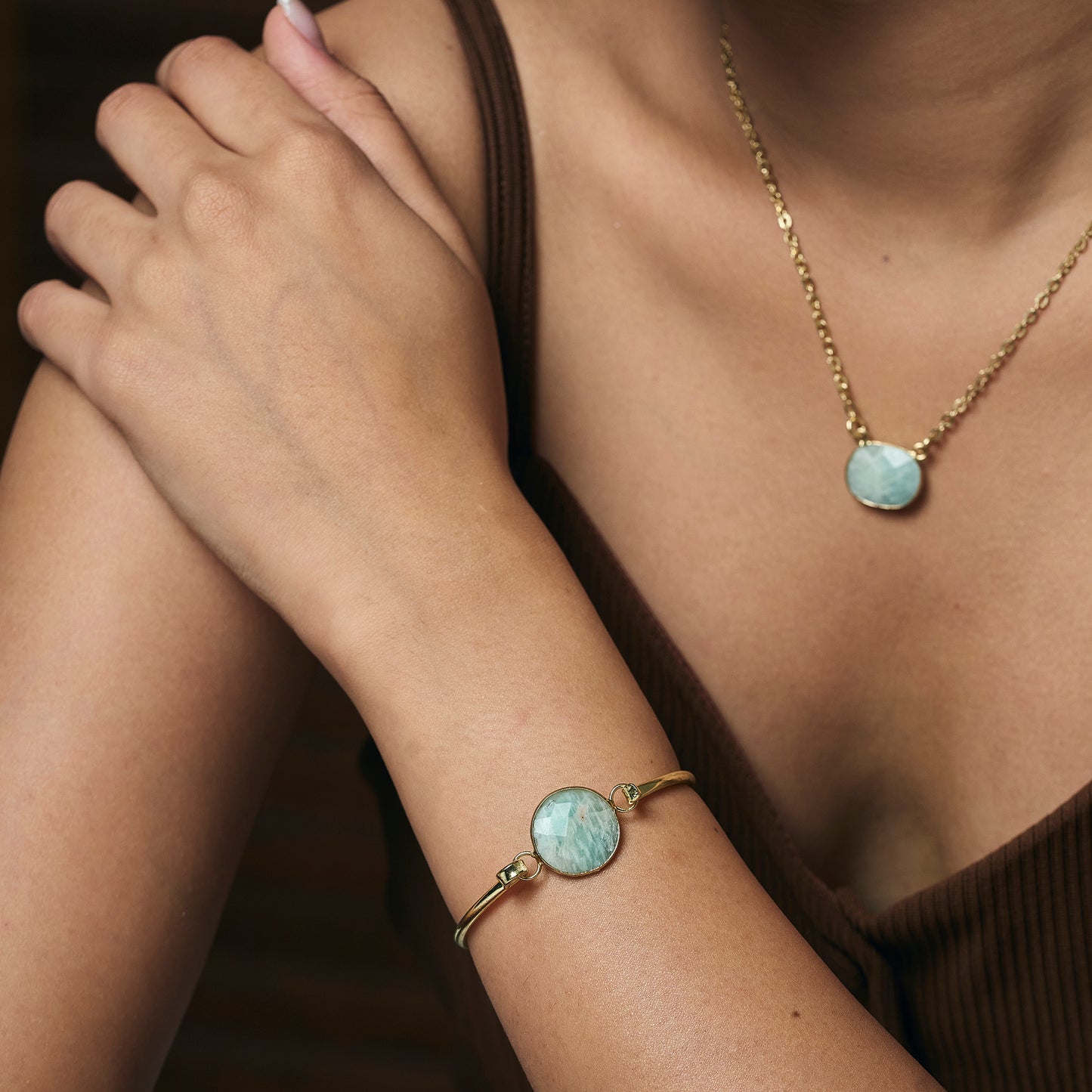 Amazonite Bangle Bracelet