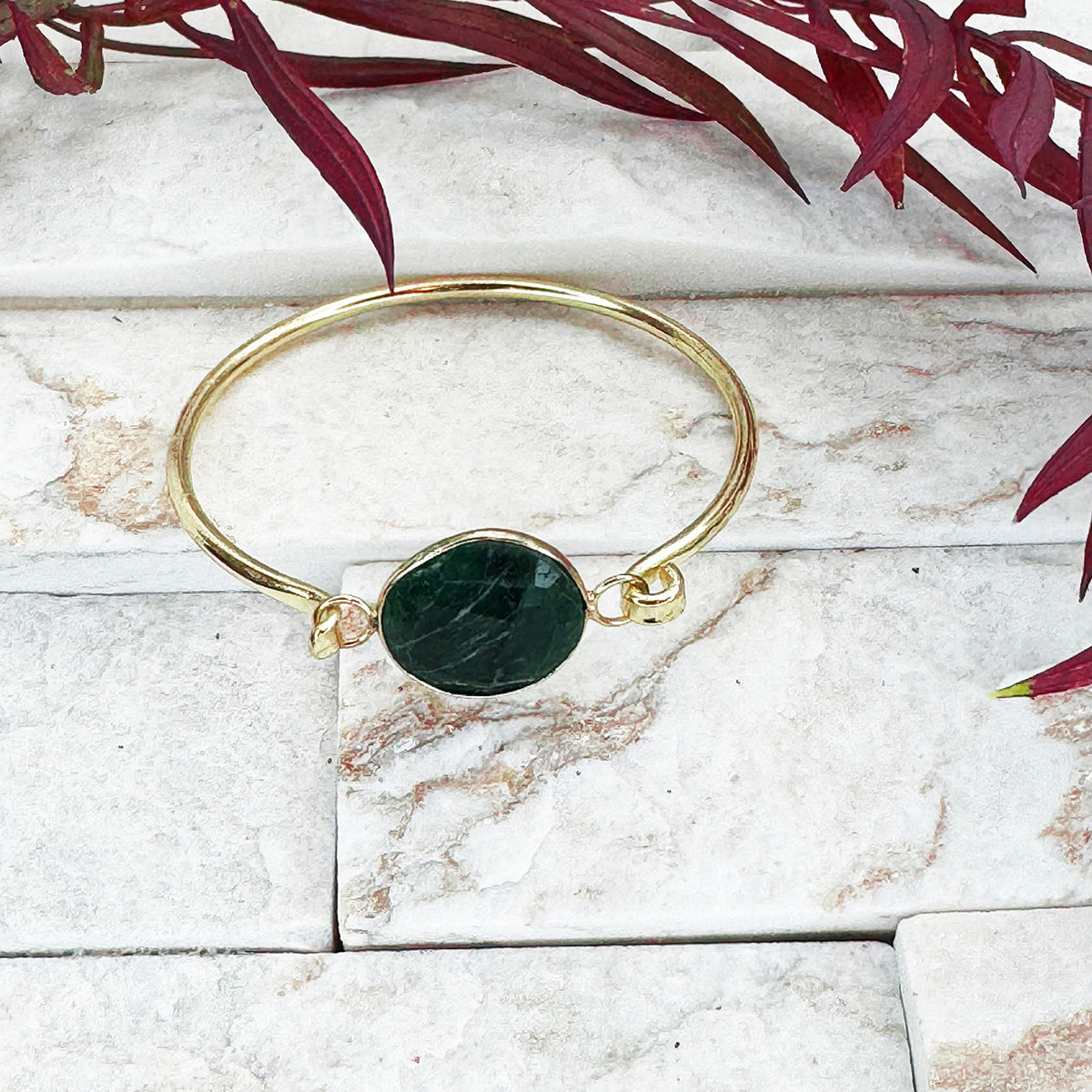 Mica Green Bangle Bracelet