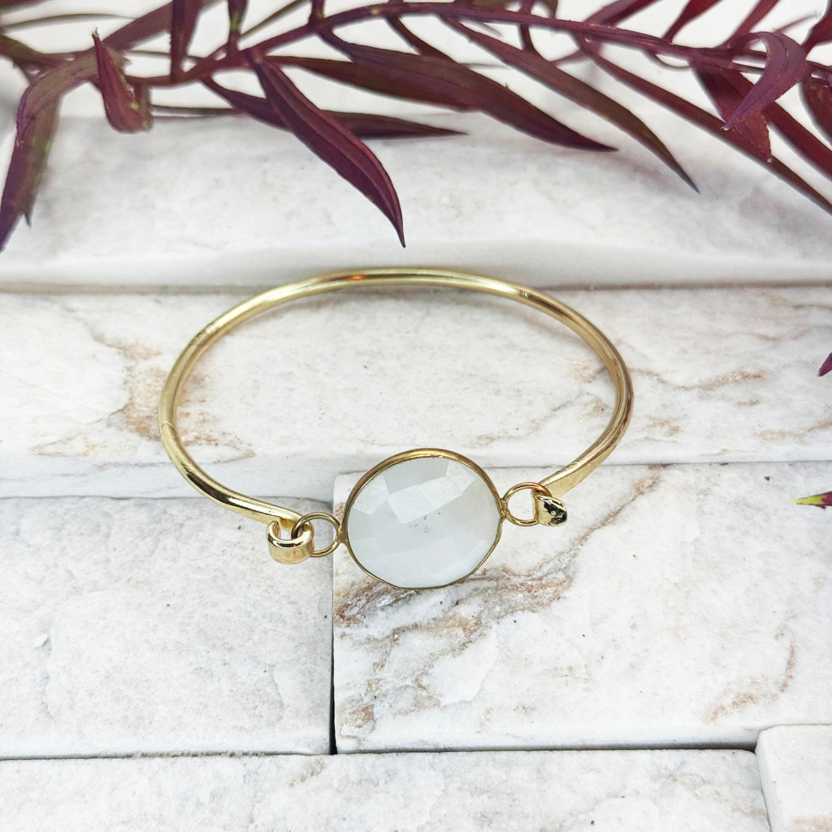 Moonstone Bangle Bracelet