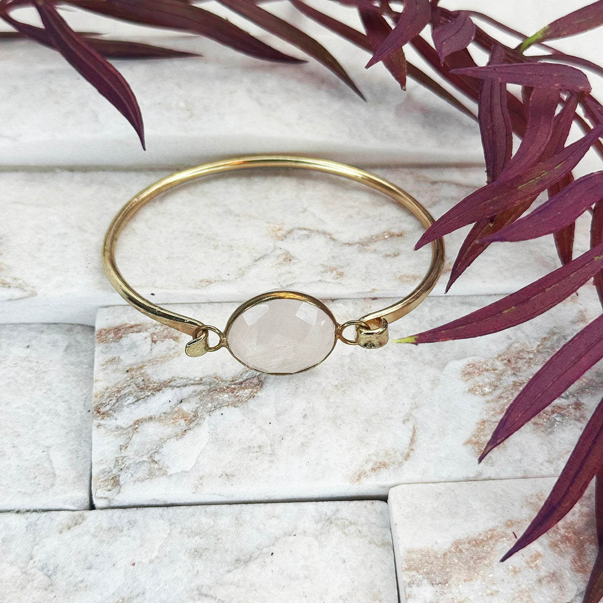 Rose Quartz Bangle Bracelet