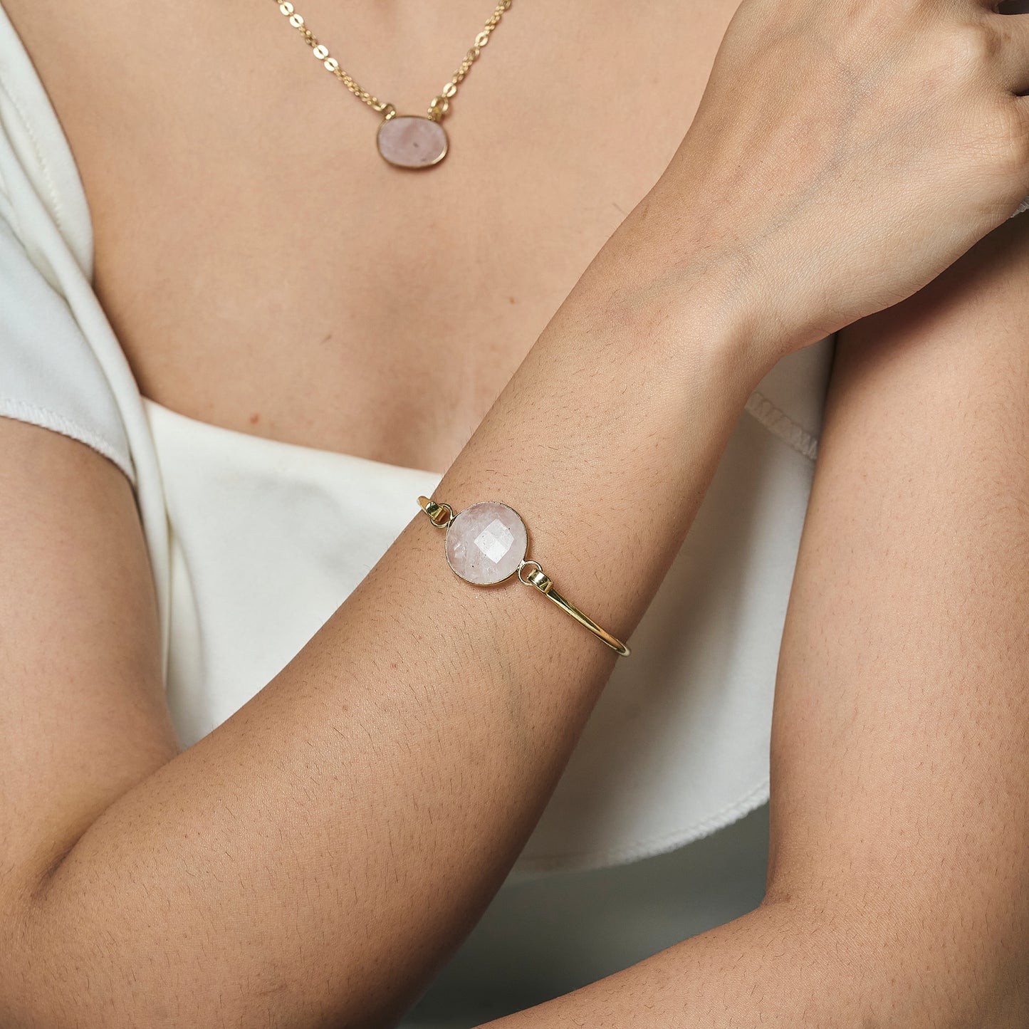 Rose Quartz Bangle Bracelet