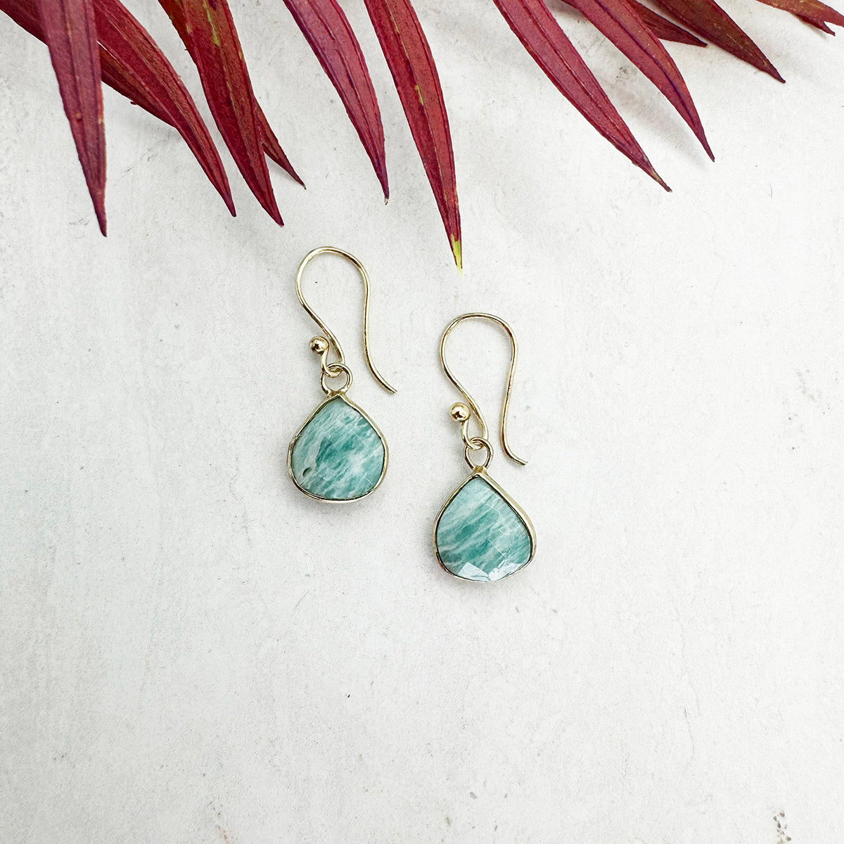 Amazonite Teardrop Earrings