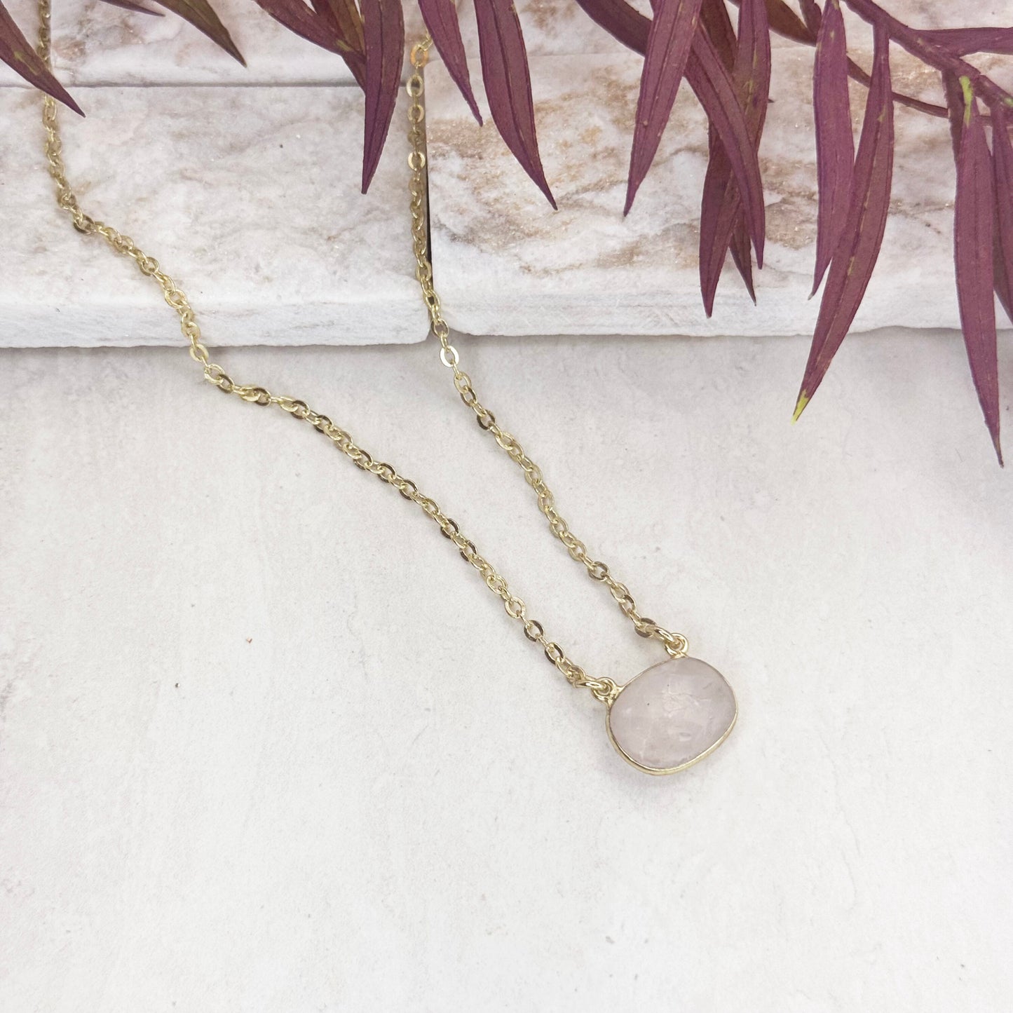 Rose Quartz Pendant Necklace