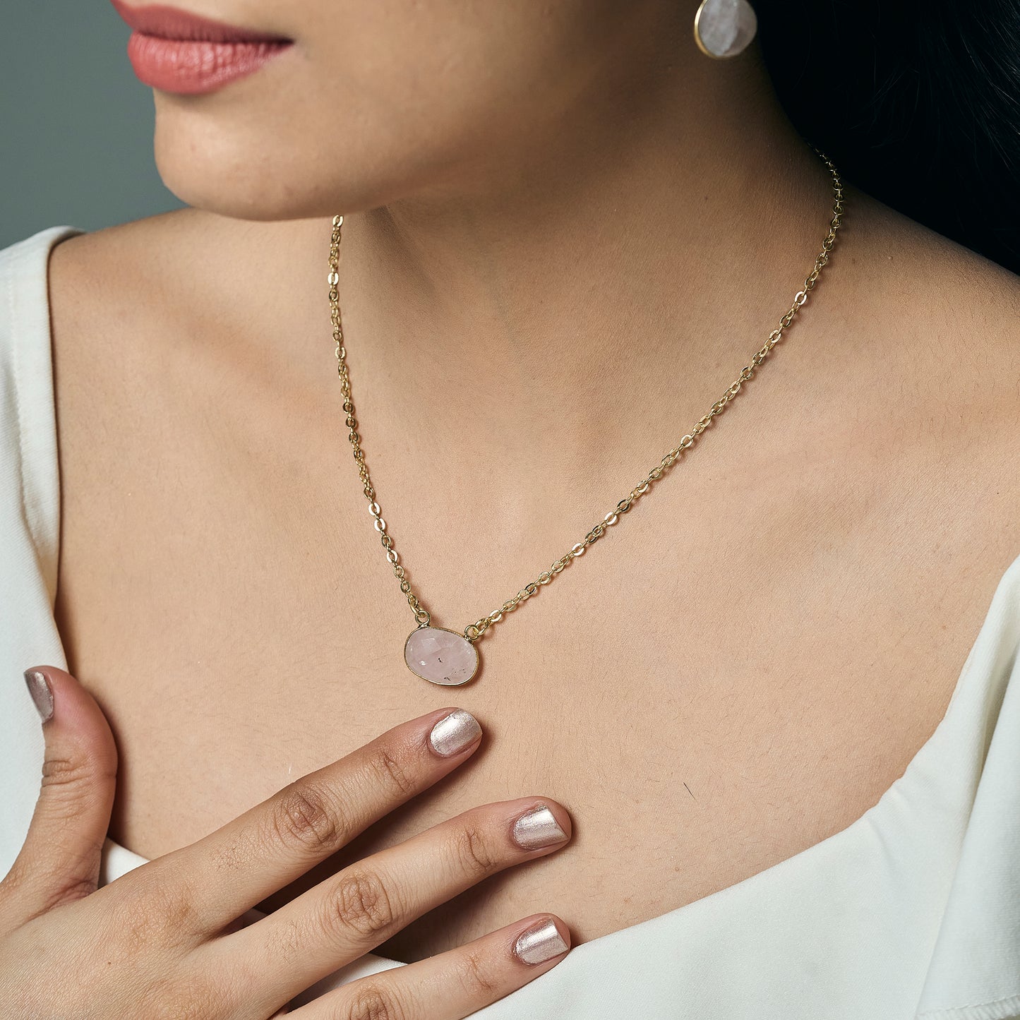 Rose Quartz Pendant Necklace