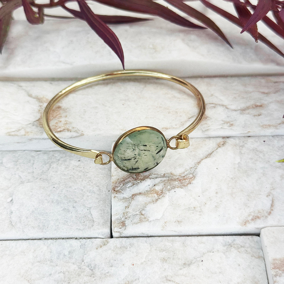 Prehnite Bangle Bracelet
