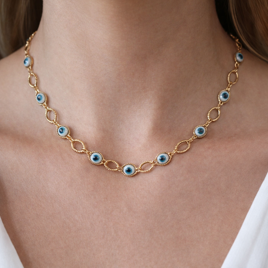 18k Gold Filled Evil Eye Necklace