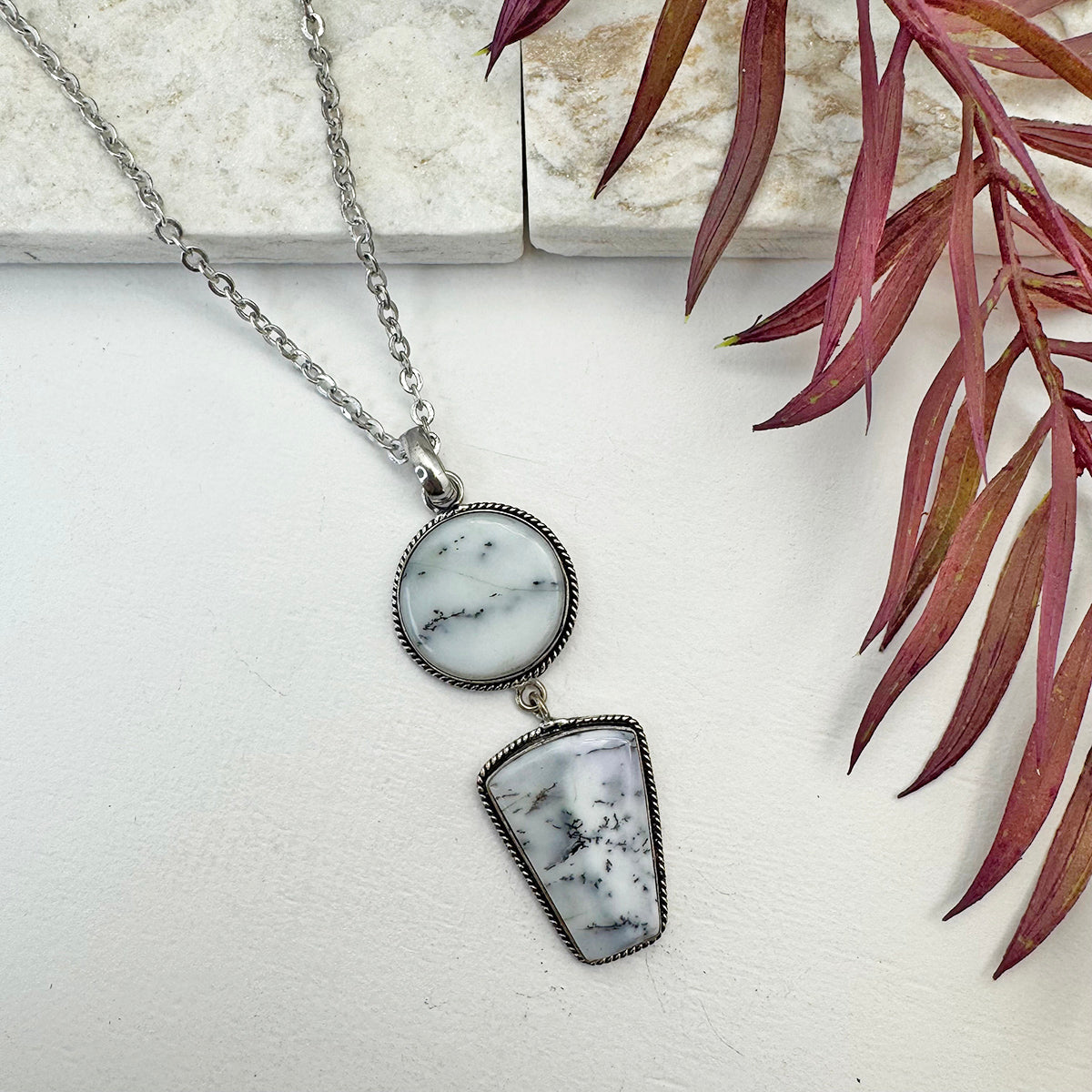 Kashi Dendritic Opal Pendant Necklace