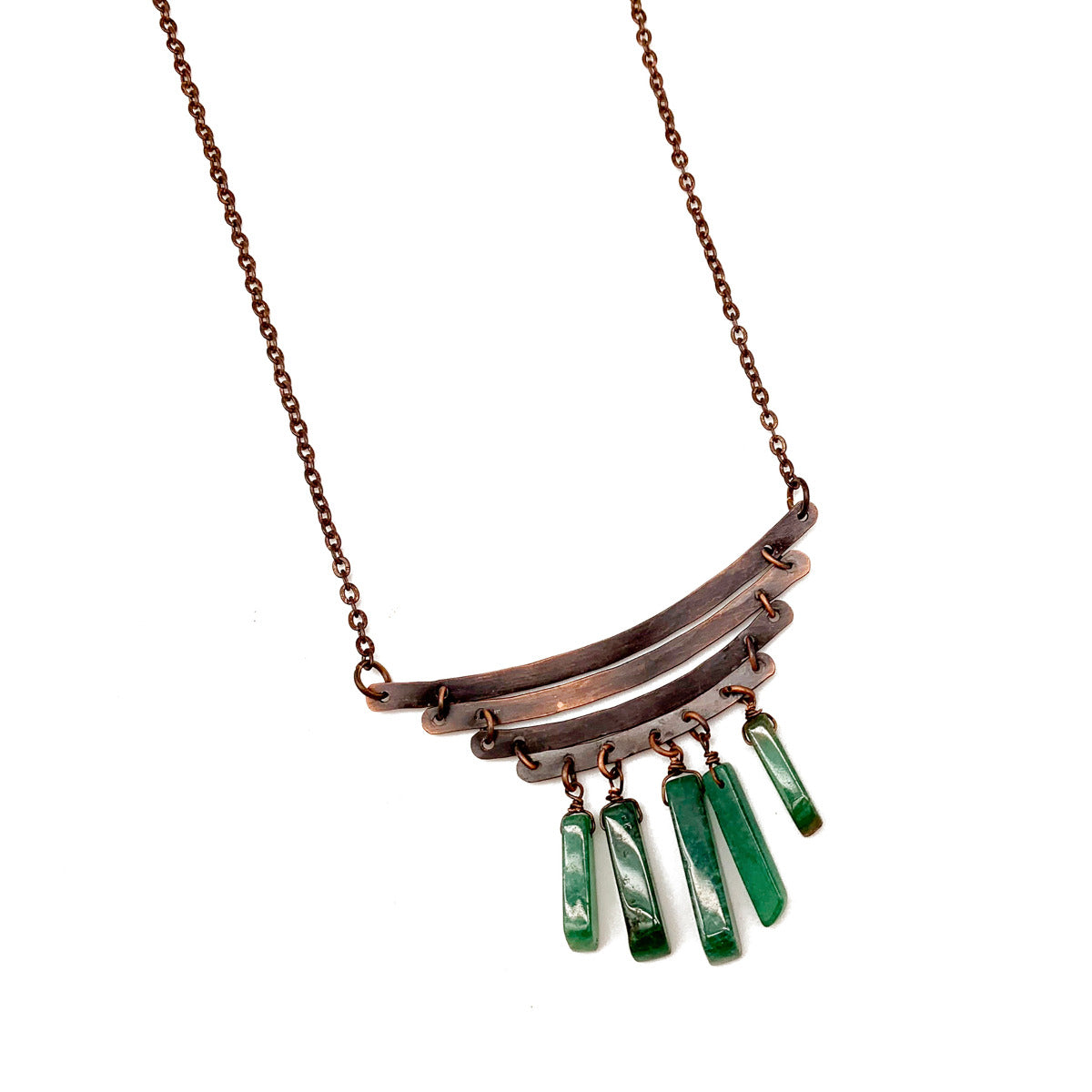 Wire-Wrapped Moss Agate Necklace
