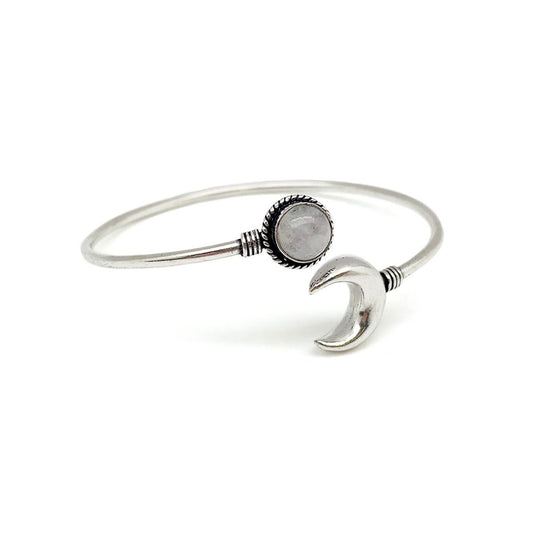 Tanvi Rainbow Moonstone Crescent Bracelet