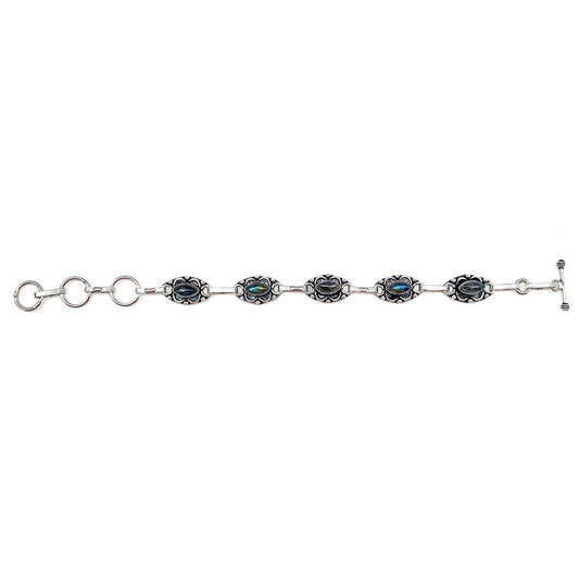 Tanvi Silver Link Bracelet – Labradorite Marquise