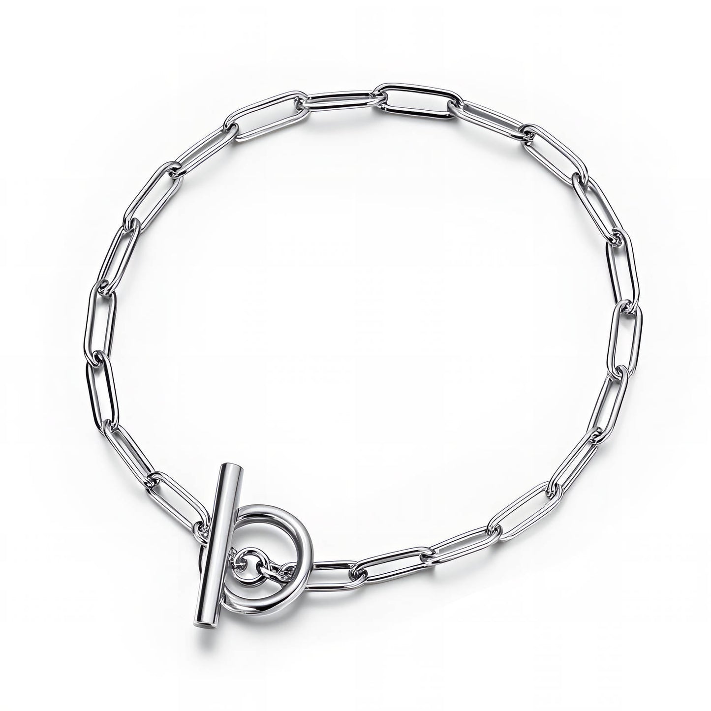 Silver T-Lock Chain Bracelet