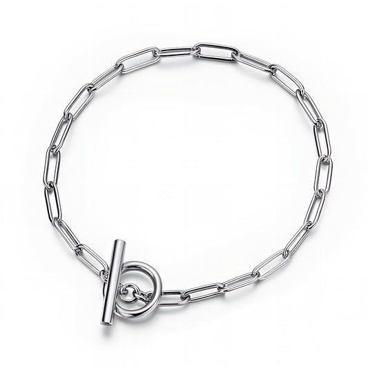 Silver T-Lock Chain Bracelet