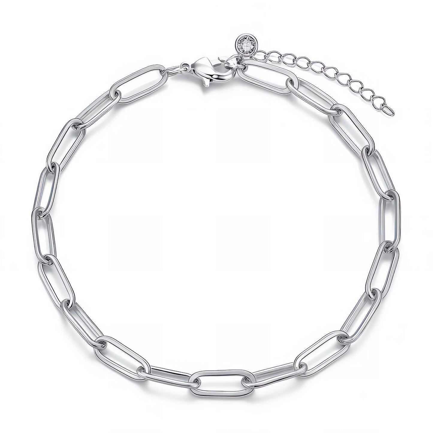 Silver Anchor Chain Bracelet