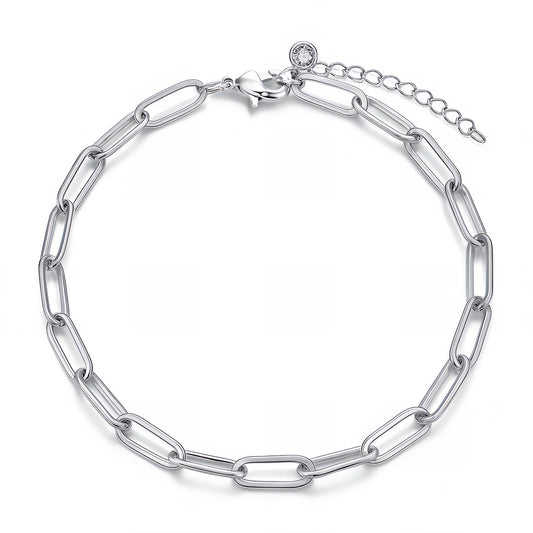 Silver Anchor Chain Bracelet